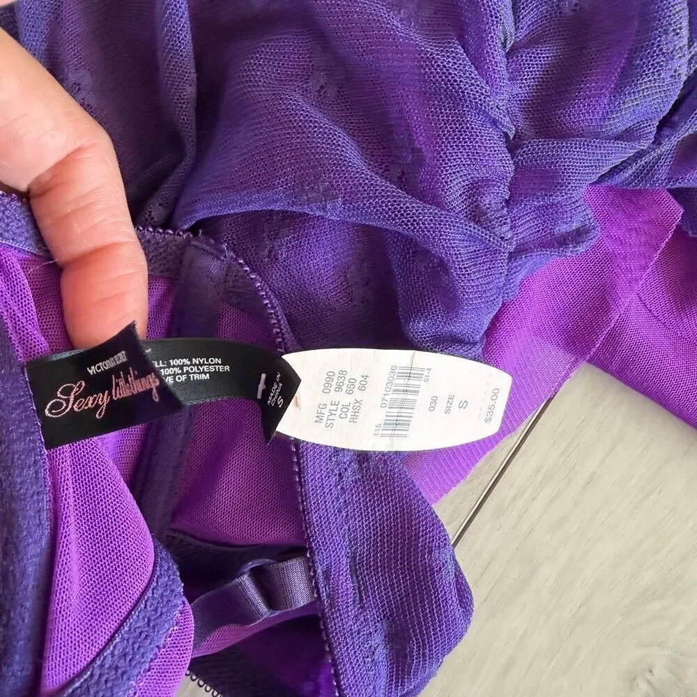 Victoria's Secret Sexy Little Things Teddy Babydoll Dress Purple Sissy size s